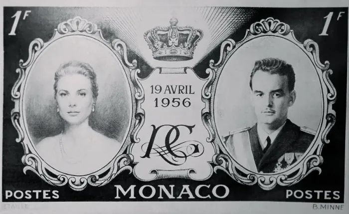 Framed Print : View of Postage Stamp of Prince Rainier III and Grace Kelly Framed Print : View of Postage Stamp of Prince Rainier III and Grace Kelly