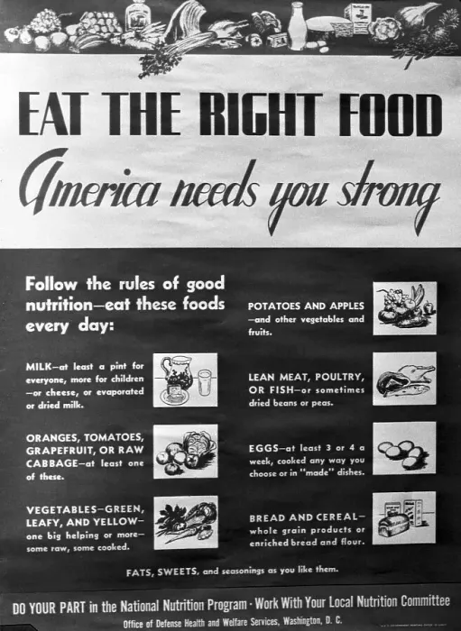 Framed Print : View of Poster on Nutrition During War Times Framed Print : View of Poster on Nutrition During War Times