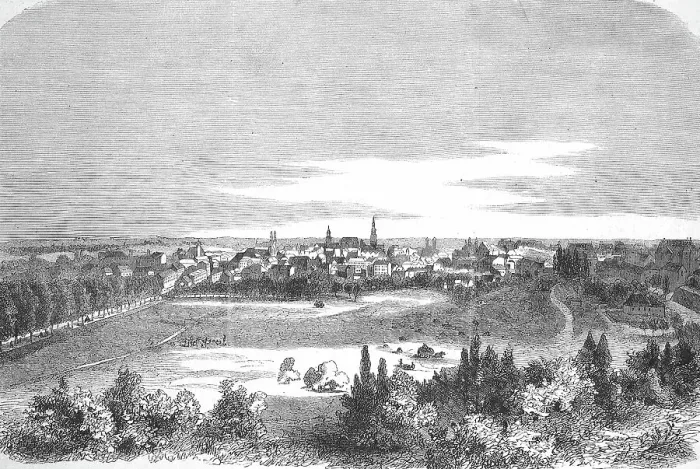 Framed Print : View of Poznan in 1869, today Poznan, Poland, Historic, digitally restored reproduction of a 19th century original, exact original date unknown Framed Print : View of Poznan in 1869, today Poznan, Poland, Historic, digitally restored reproduction of a 19th century original, exact original date unknown