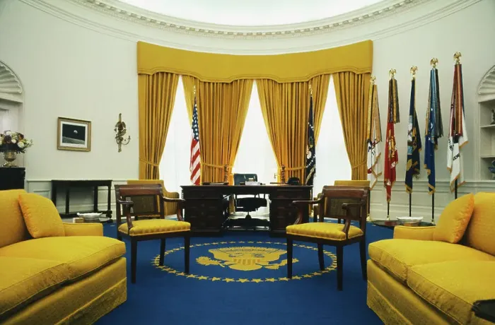 Framed Print : View of President Richard Nixon's Office