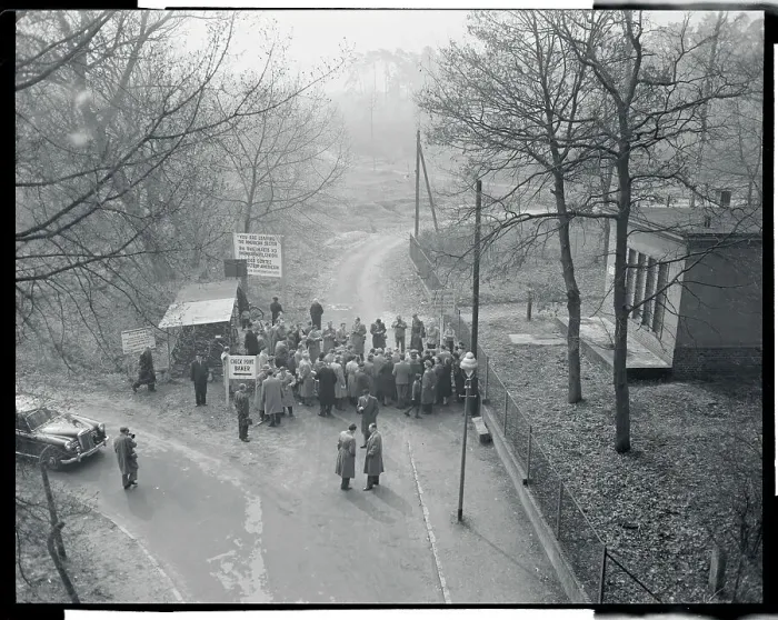 Framed Print : View of Protesters Near Berlin Blockade Framed Print : View of Protesters Near Berlin Blockade
