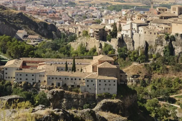 Framed Print : View Of The Rear Of The Parador Of Cuenca With The Old Part Of The City In The Background Framed Print : View Of The Rear Of The Parador Of Cuenca With The Old Part Of The City In The Background