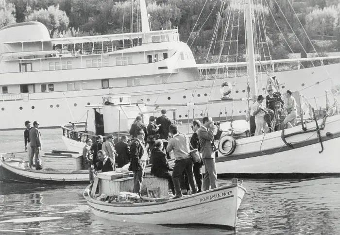 Framed Print : View of Reporters Near Aristotle Onassis Yacht Framed Print : View of Reporters Near Aristotle Onassis Yacht