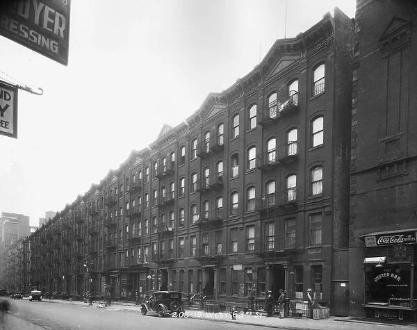 View of row house apartment buildings from 203-19 West 63rd Street in New York City