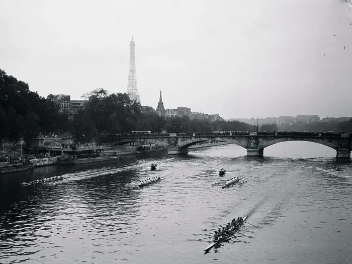 Framed Print : View of Rowing Race on Seine River Framed Print : View of Rowing Race on Seine River