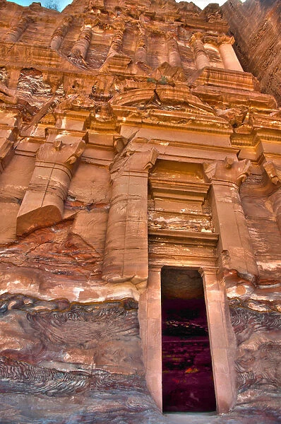 Front View of the Royal Tombs in Petra Jordan
