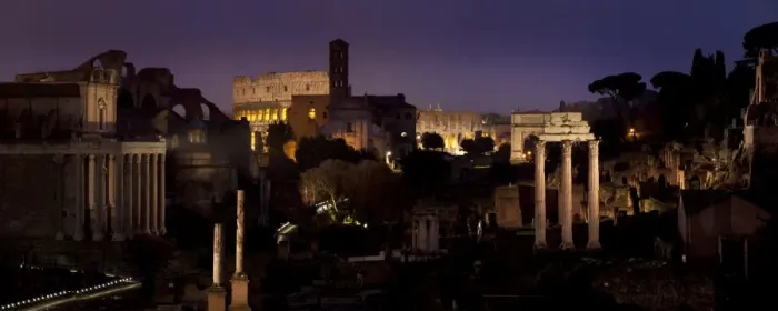 Framed Print : View of the ruins of the Roman Forum in Rome at twilight Framed Print : View of the ruins of the Roman Forum in Rome at twilight