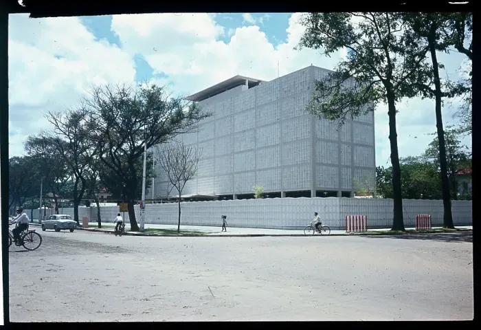 Framed Print : View of Saigon Embassy at Street Level Framed Print : View of Saigon Embassy at Street Level