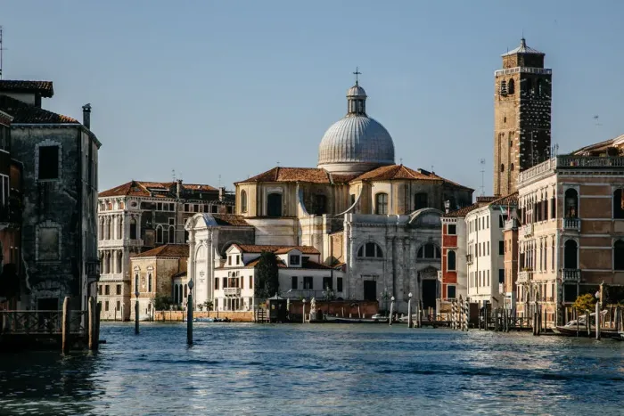 Framed Print : View in San Geremia church and suroundin townhouses by the Grand Canal in Veince, Italy Framed Print : View in San Geremia church and suroundin townhouses by the Grand Canal in Veince, Italy