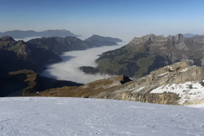 Framed Print : View over a sea of fog from Titlis Mountain, Obwalden, Switzerland, Europe Framed Print : View over a sea of fog from Titlis Mountain, Obwalden, Switzerland, Europe