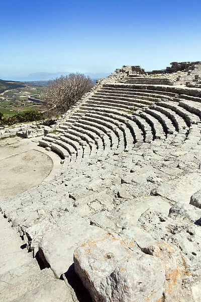 View of Segesta Theater in Sicily, Italy