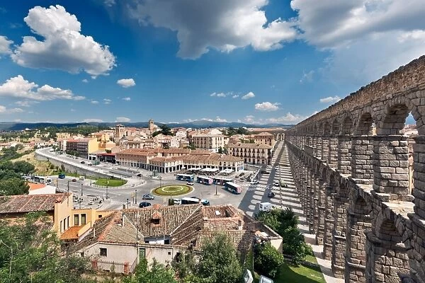 View over Segovia, Spain, and part of the Roman aqueduct