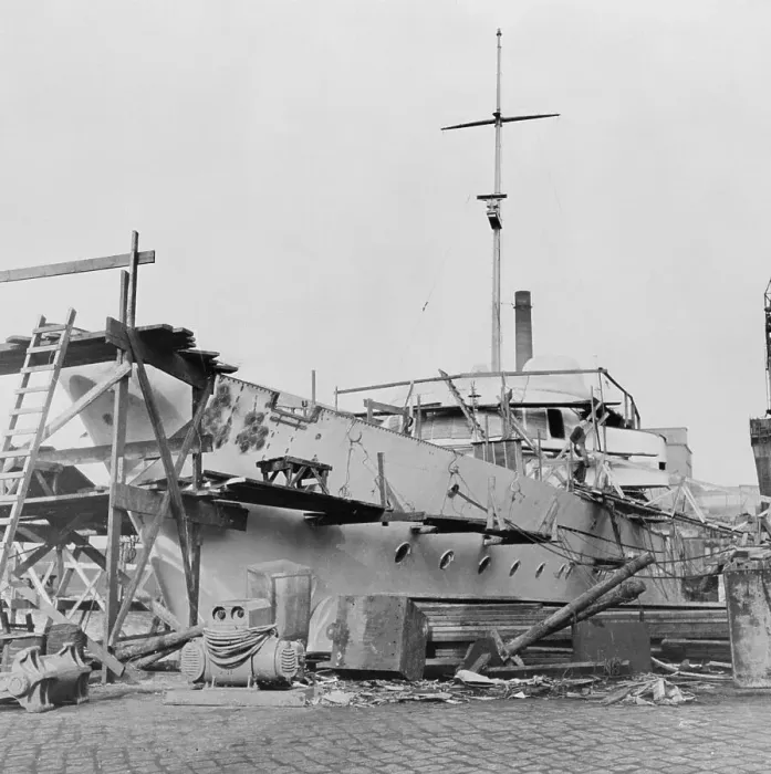 Framed Print : View of Ship Being Worked on at Docks Framed Print : View of Ship Being Worked on at Docks