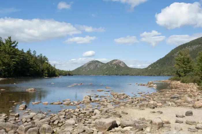 Framed Print : View from the shore over Jordan Pond towards The Bubbles Mountains, Acadia National Park, Mount Desert Island, Maine, New England, USA, North America Framed Print : View from the shore over Jordan Pond towards The Bubbles Mountains, Acadia National Park, Mount Desert Island, Maine, New England, USA, North America