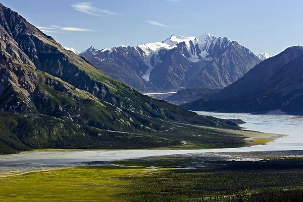 View up the Slims River Valley, Kluane National Park, Yukon, Canada