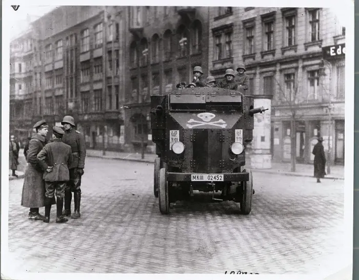 Framed Print : View of Soldiers Standing in Street Near Tank Framed Print : View of Soldiers Standing in Street Near Tank
