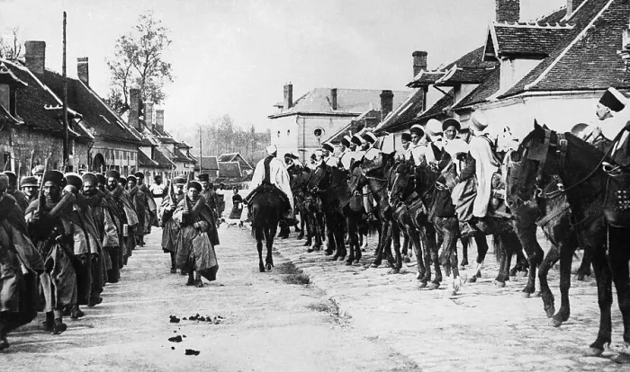 Framed Print : View of Soldiers Touring Through Street Framed Print : View of Soldiers Touring Through Street