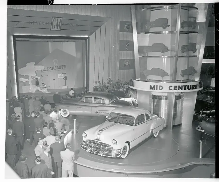 Framed Print : View of Spectators at General Motors Car Show Framed Print : View of Spectators at General Motors Car Show