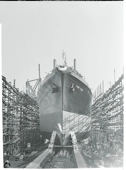 Framed Print : View of SS Louise Lykes Launching from Drydock Framed Print : View of SS Louise Lykes Launching from Drydock
