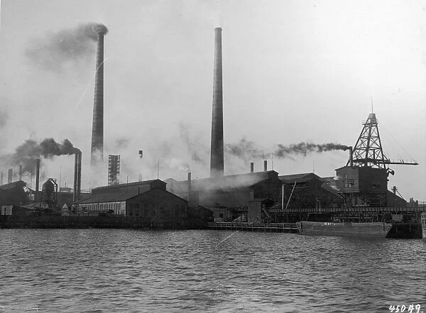 View of a Standard Oil Plant Located on a Wharf