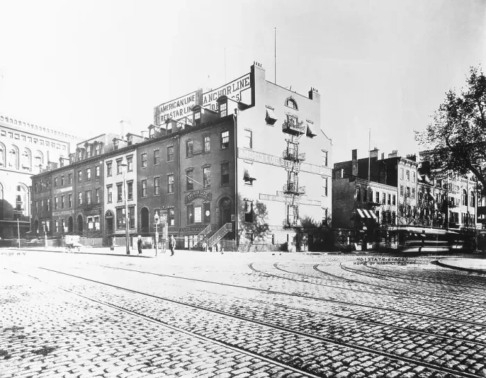 Framed Print : View of State and Whitehall Streets in Lower Manhattan Framed Print : View of State and Whitehall Streets in Lower Manhattan