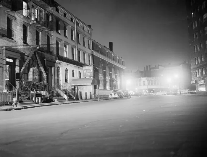 Framed Print : View of Street in Greenwich Village Framed Print : View of Street in Greenwich Village