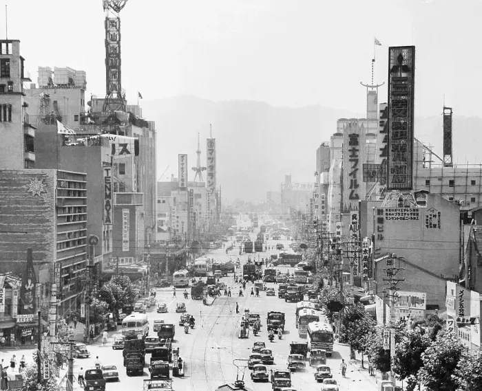 Framed Print : View of Street in Hiroshima Framed Print : View of Street in Hiroshima
