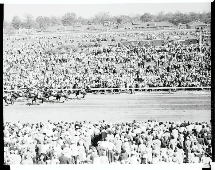 Framed Print : View of Stretch at Kentucky Derby Framed Print : View of Stretch at Kentucky Derby