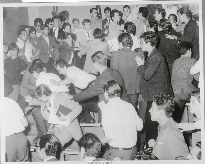 Framed Print : View of Struggles During Robert F. Kennedy's Speech Framed Print : View of Struggles During Robert F. Kennedy's Speech