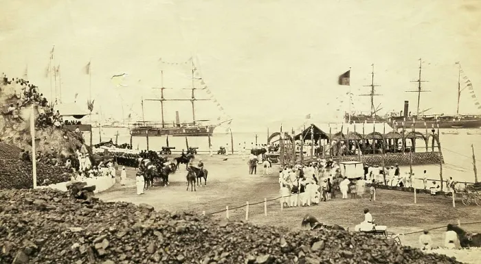 Framed Print : View of Suez Canal Opening Celebration Framed Print : View of Suez Canal Opening Celebration
