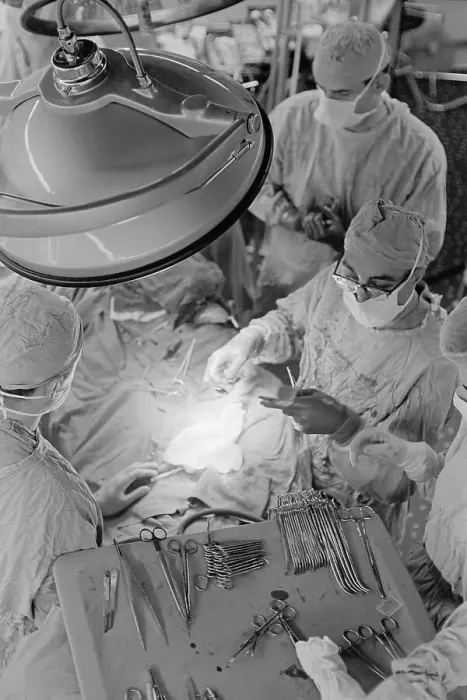 Framed Print : View of Surgery Being Performed by Michael E. DeBakey