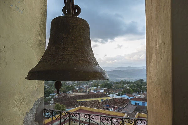 View of town from bell tower of old church, Trinidad, Cuba