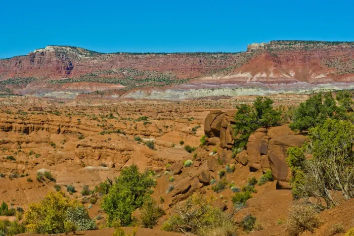 Framed Print : View along trail to ghost town, Paria, Grand Staircase-Escalante National Monument, Utah, USA