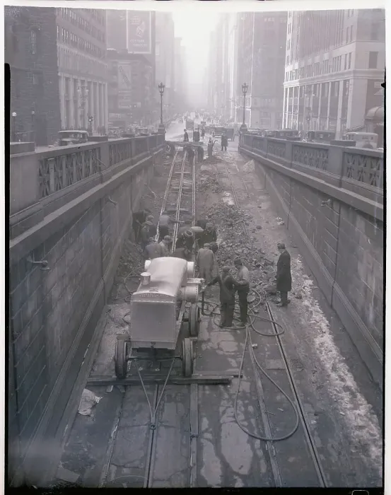Framed Print : View of Trolley Tunnel Under Construction Framed Print : View of Trolley Tunnel Under Construction