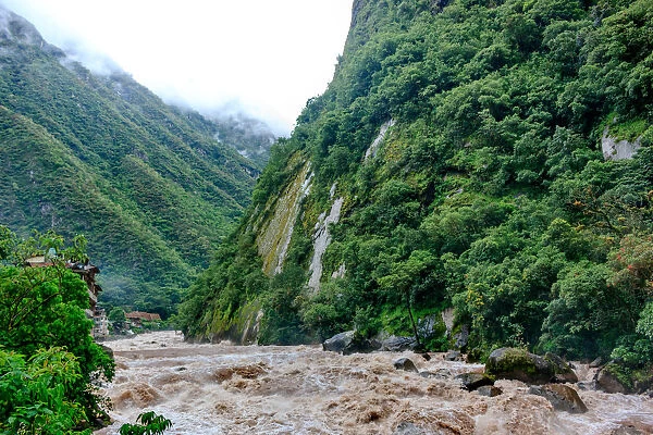 View of Urubamba river, in Aguas Calientes, near Machu Picchi, Peru