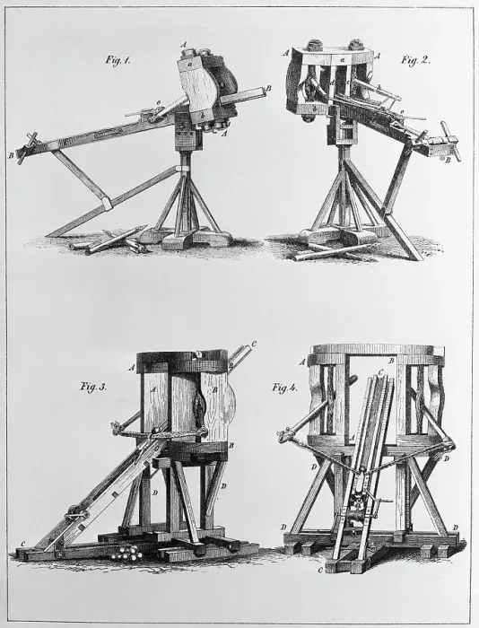 Framed Print : View Of Various Roman Catapults Framed Print : View Of Various Roman Catapults