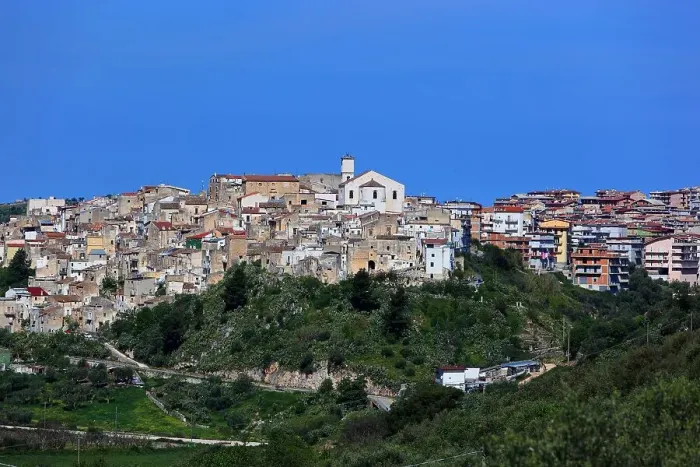 Framed Print : View of the village of Cagnano Varano, province of Foggia, Gargano, Puglia, Italy Framed Print : View of the village of Cagnano Varano, province of Foggia, Gargano, Puglia, Italy