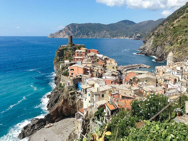 View of the village of Vernazza which is one of the five villages that make up Cinque Terre