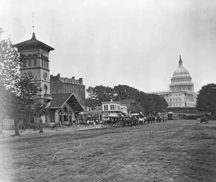 Framed Print : View Of Washington Depot Of Railroad Framed Print : View Of Washington Depot Of Railroad