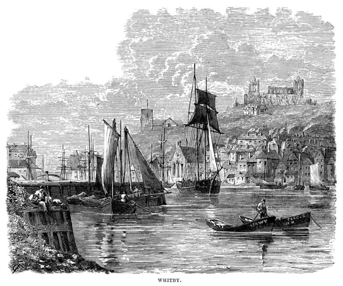 Framed Print : View of Whitby, Yorkshire (Victorian engraving)