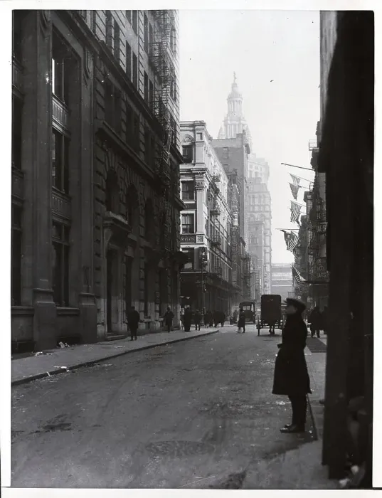 Framed Print : View Of William Street In New York Framed Print : View Of William Street In New York