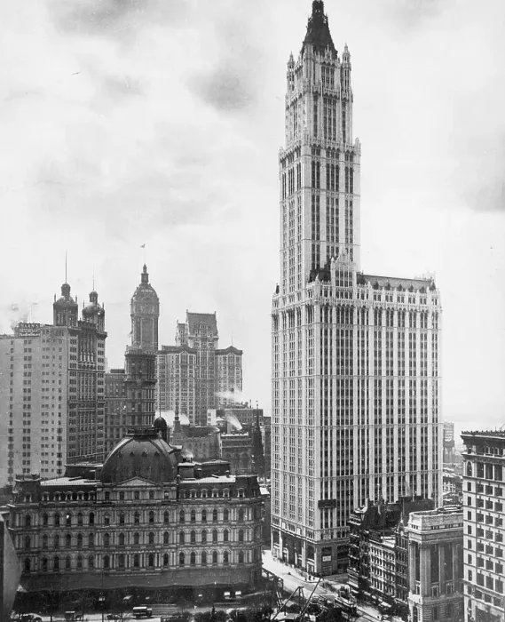 Framed Print : Side View of Woolworth Building in New York Framed Print : Side View of Woolworth Building in New York