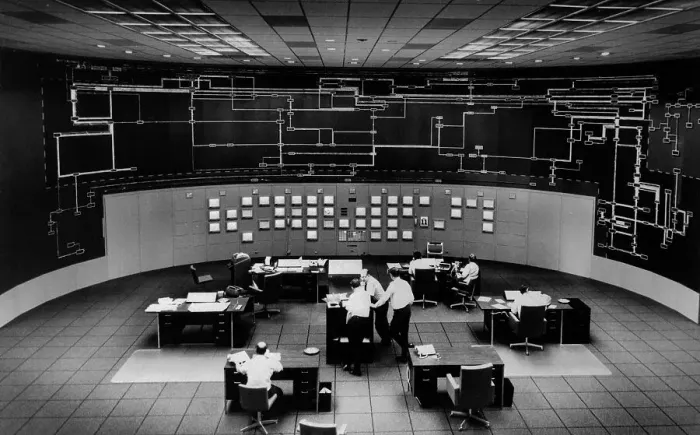 Framed Print : View of Workers and Computers in Electricity Control Center Framed Print : View of Workers and Computers in Electricity Control Center