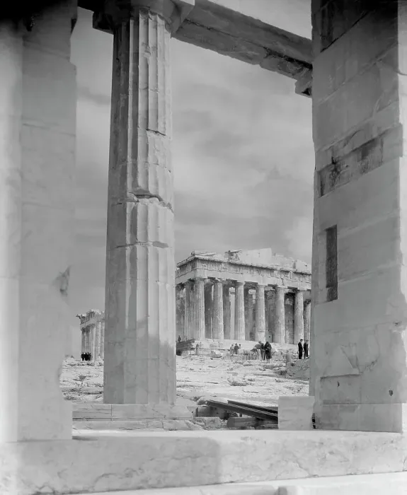 Framed Print : View of Workers at Parthenon Building Site Framed Print : View of Workers at Parthenon Building Site