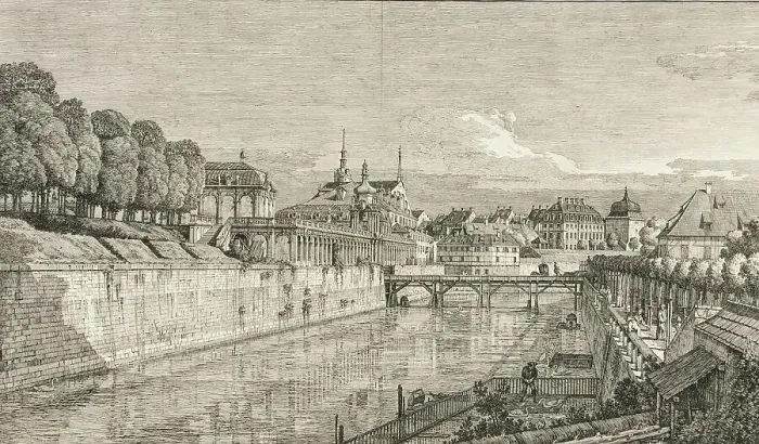 Framed Print : View of the Zwinger in Dresen in 1722, Saxony, Germany, Historical, digitally restored reproduction from an 18th or 19th century original Framed Print : View of the Zwinger in Dresen in 1722, Saxony, Germany, Historical, digitally restored reproduction from an 18th or 19th century original