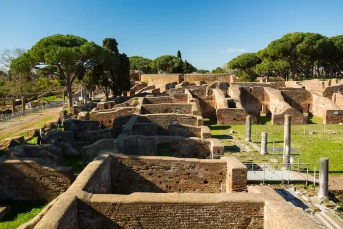 Framed Print : A viewpoint over the ruins of the Ancient Roman harbour city of Ostia Antica in Rome, Italy Framed Print : A viewpoint over the ruins of the Ancient Roman harbour city of Ostia Antica in Rome, Italy