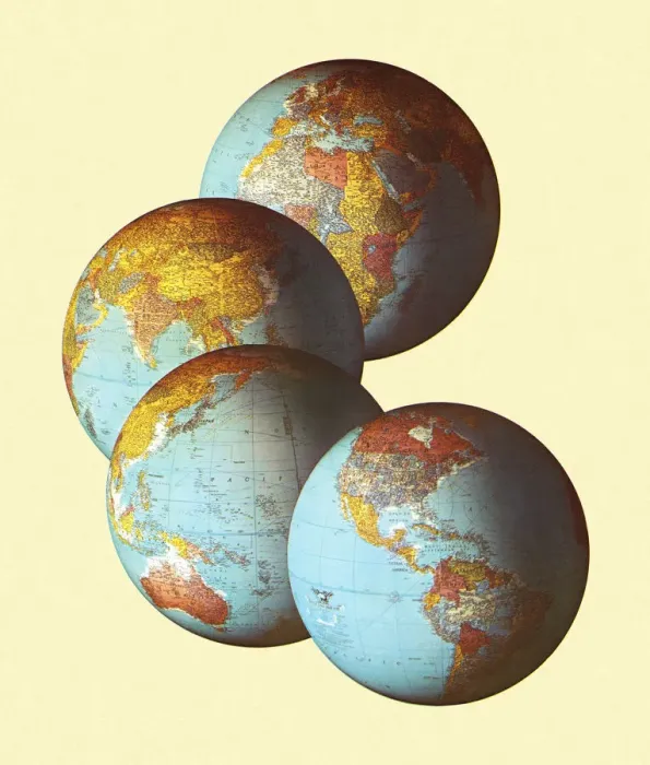 Framed Print : Four Views of Earth Framed Print : Four Views of Earth