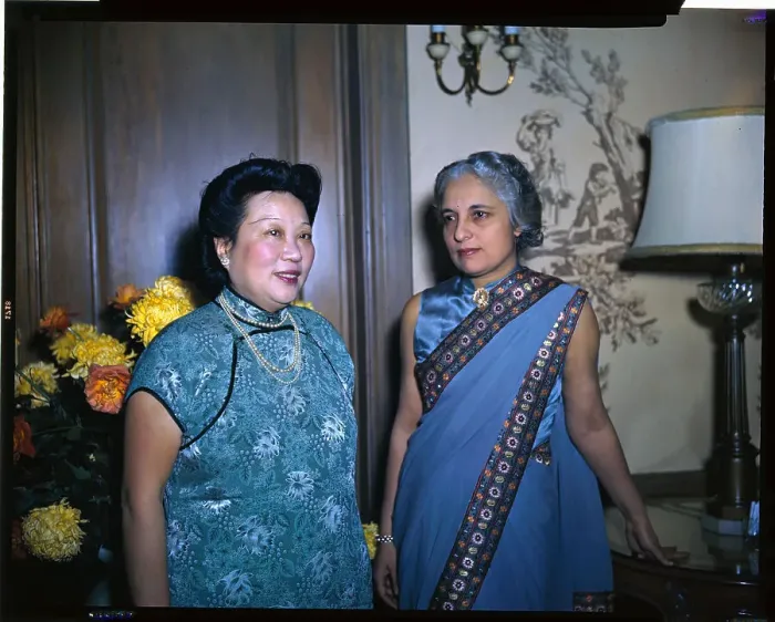 Framed Print : Vijaya Lakshmi Pandit with Friend Posing Framed Print : Vijaya Lakshmi Pandit with Friend Posing