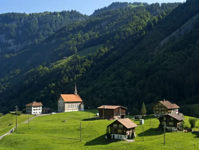 Framed Print : Village of Durrenboden-Bisisthal, Canton of Schwyz, Switzerland Framed Print : Village of Durrenboden-Bisisthal, Canton of Schwyz, Switzerland