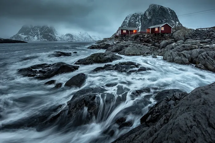 Framed Print : Village Hamnoy Lofoten Islands Norway Framed Print : Village Hamnoy Lofoten Islands Norway